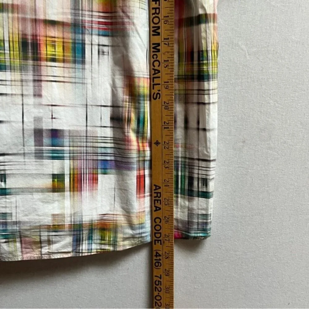 Signum pattern button up short sleeve shirt Sz M - Picture 7 of 7
